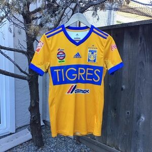 Adidas Tigres Uanl Home Soccer Jersey Yellow Blue Liga Mx Football Shirt Size Xs